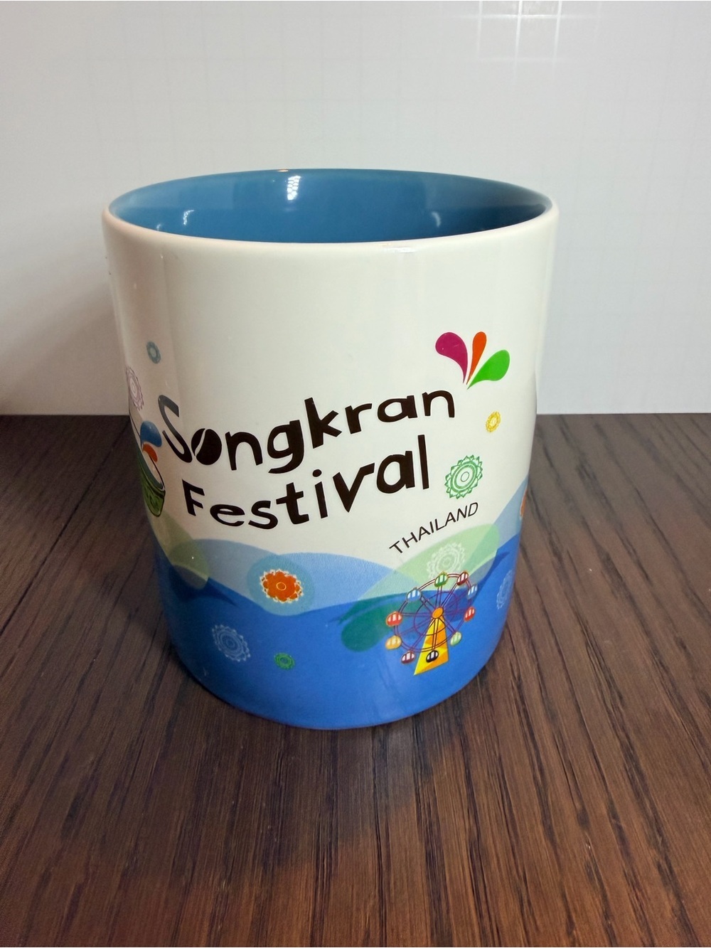 Starbucks Thailand “Songkran Festival” White and Blue Ceramic Mug